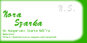 nora szarka business card